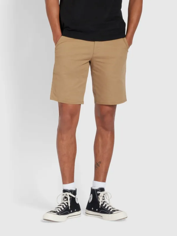Hawk Organic Cotton Chino Shorts In Beige sold by Farah