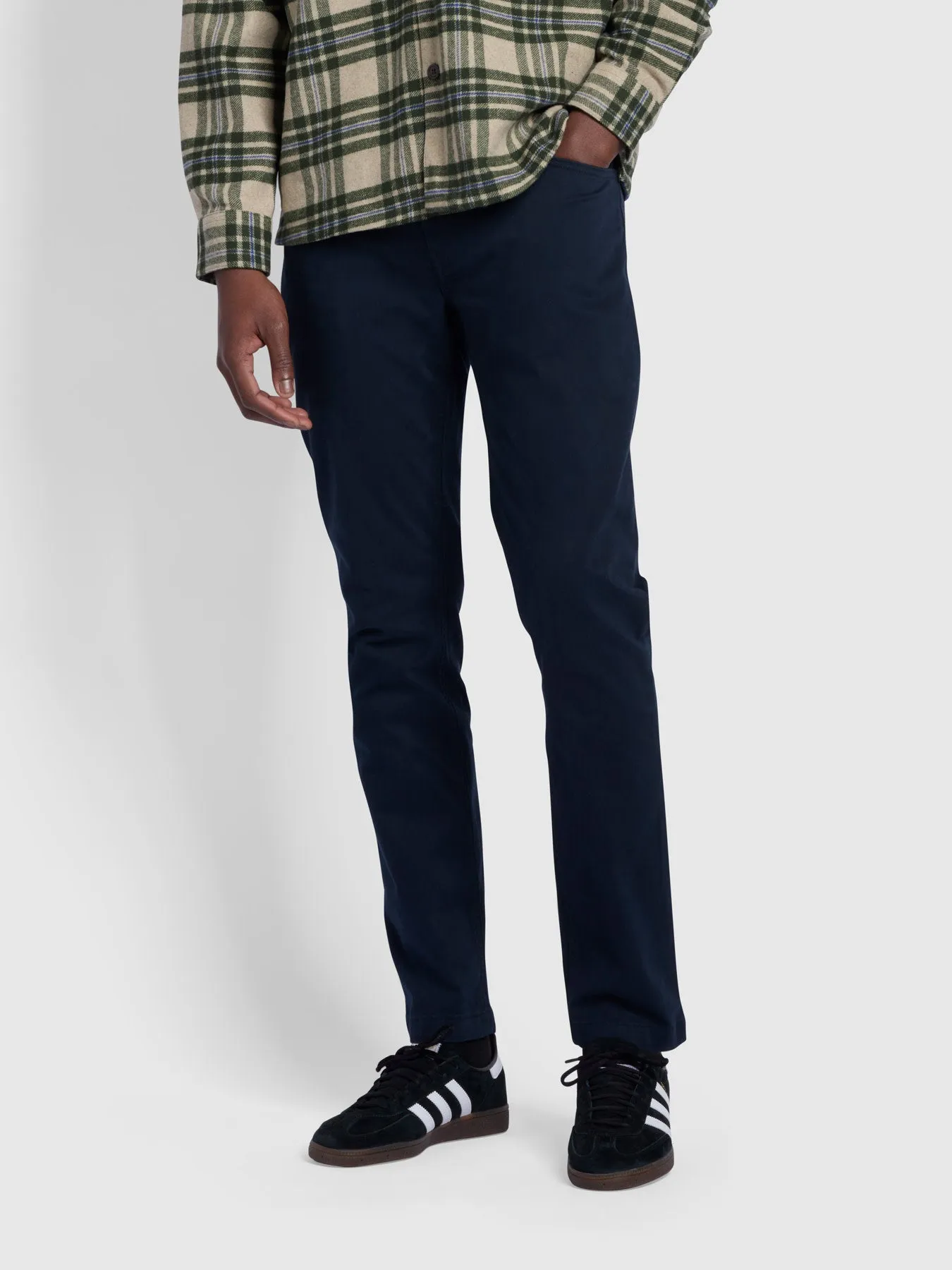 Elm Regular Slim Fit Heavy Twill Trousers In True Navy sold by Farah product image thumbnail 2