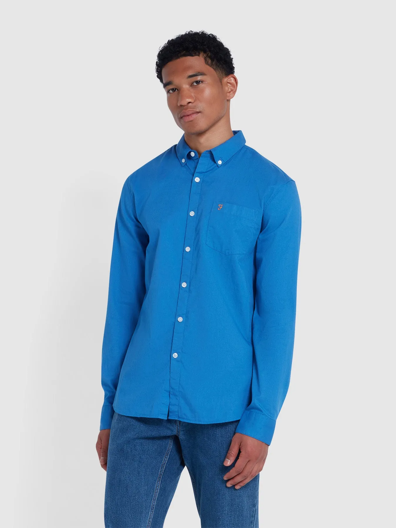 Carlson Shirt In Steel Blue sold by Farah