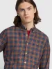 Fraser Button Down Check Organic Cotton Shirt In Sailor Blue sold by Farah