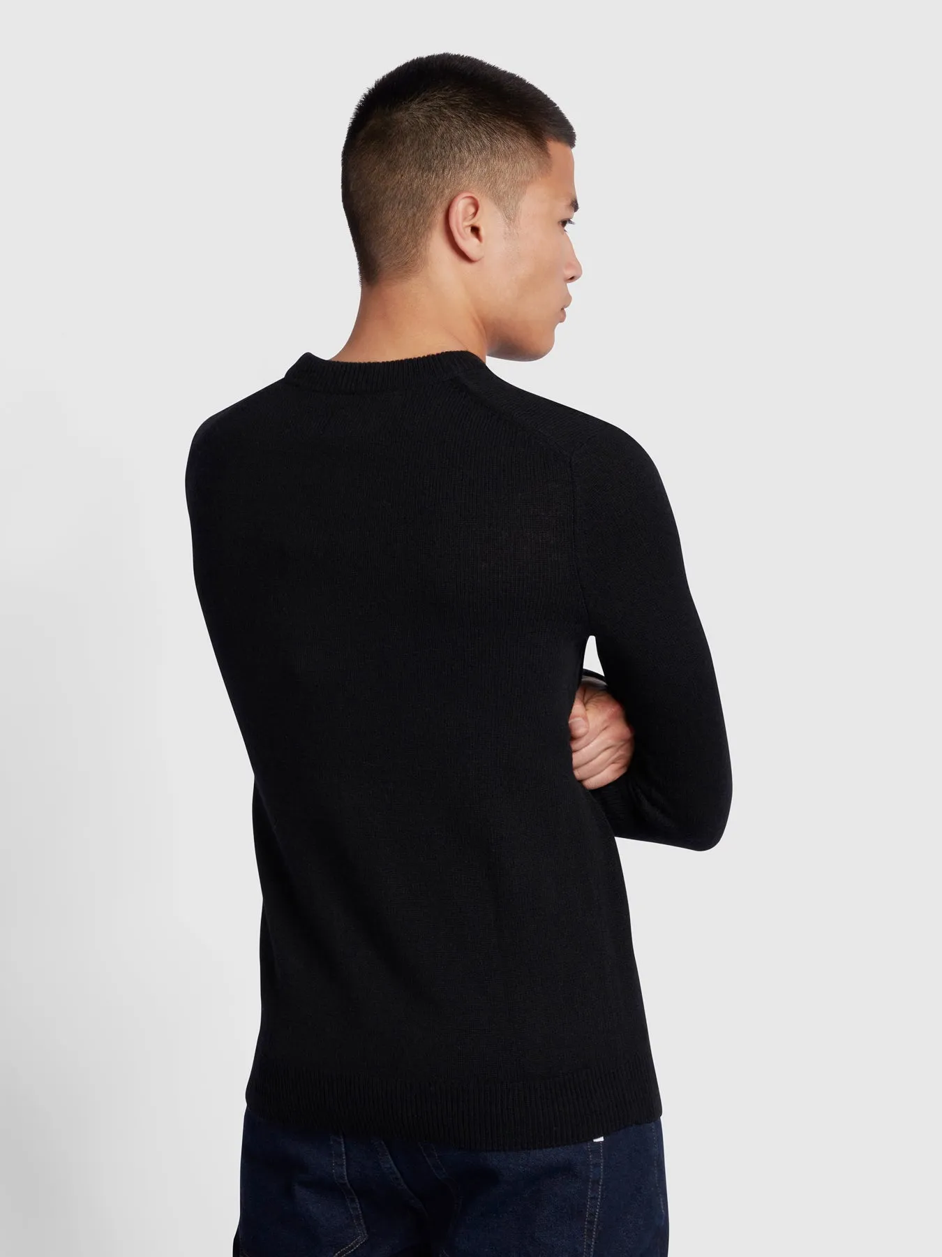 Birchall Crew Neck Lambswool Sweater In Black sold by Farah product image thumbnail 4