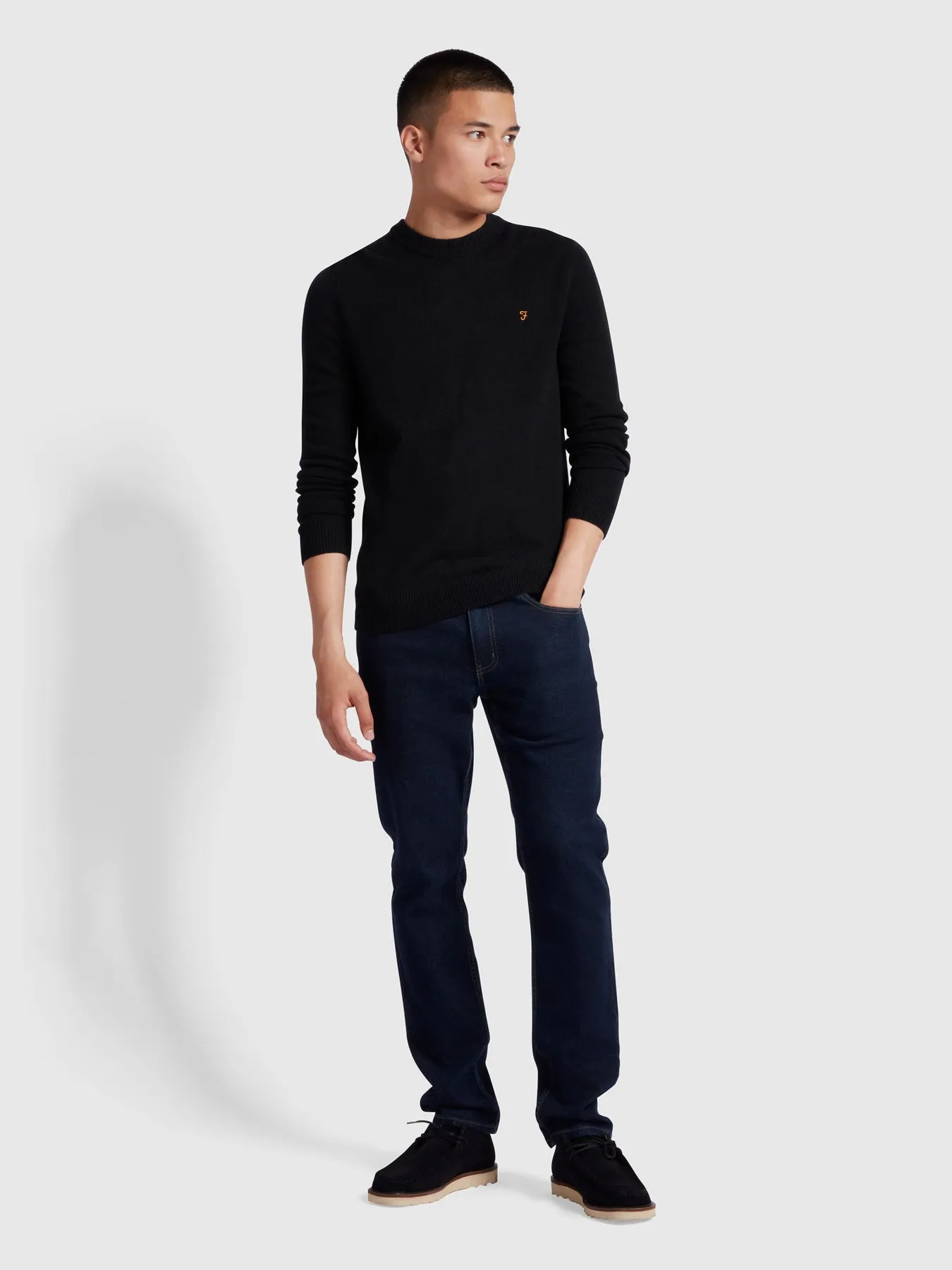 Birchall Crew Neck Lambswool Sweater In Black sold by Farah product image thumbnail 2