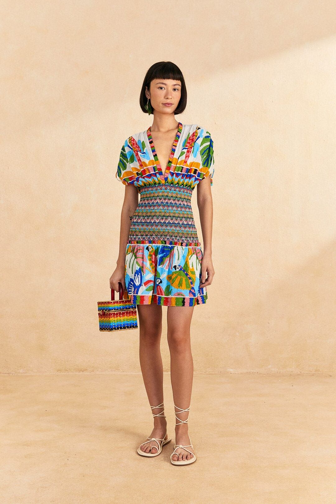 Colorful Forest V Neck Mini Dress sold by FARM Rio product image thumbnail 2