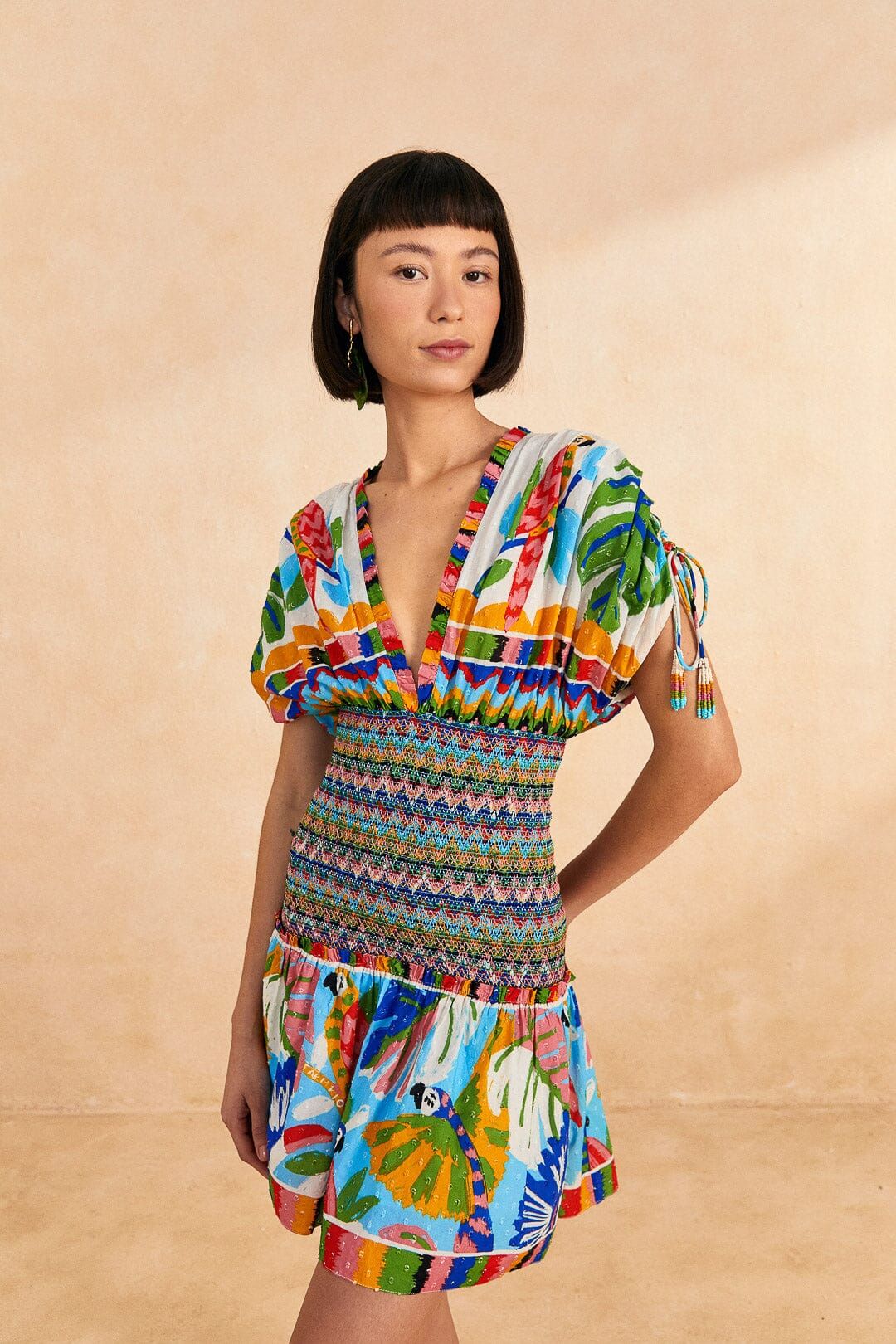 Colorful Forest V Neck Mini Dress sold by FARM Rio