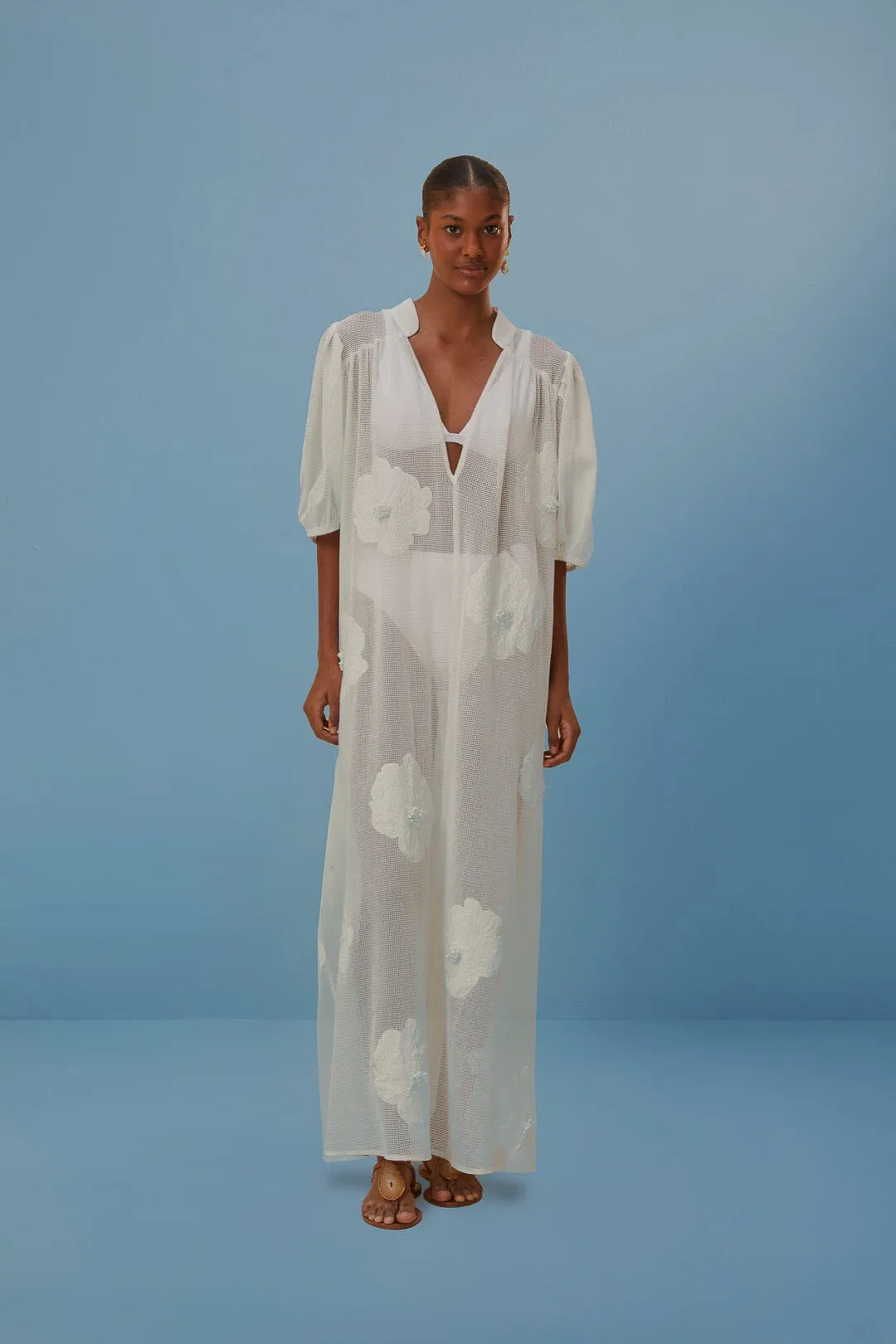 White Flower Dress sold by FARM Rio