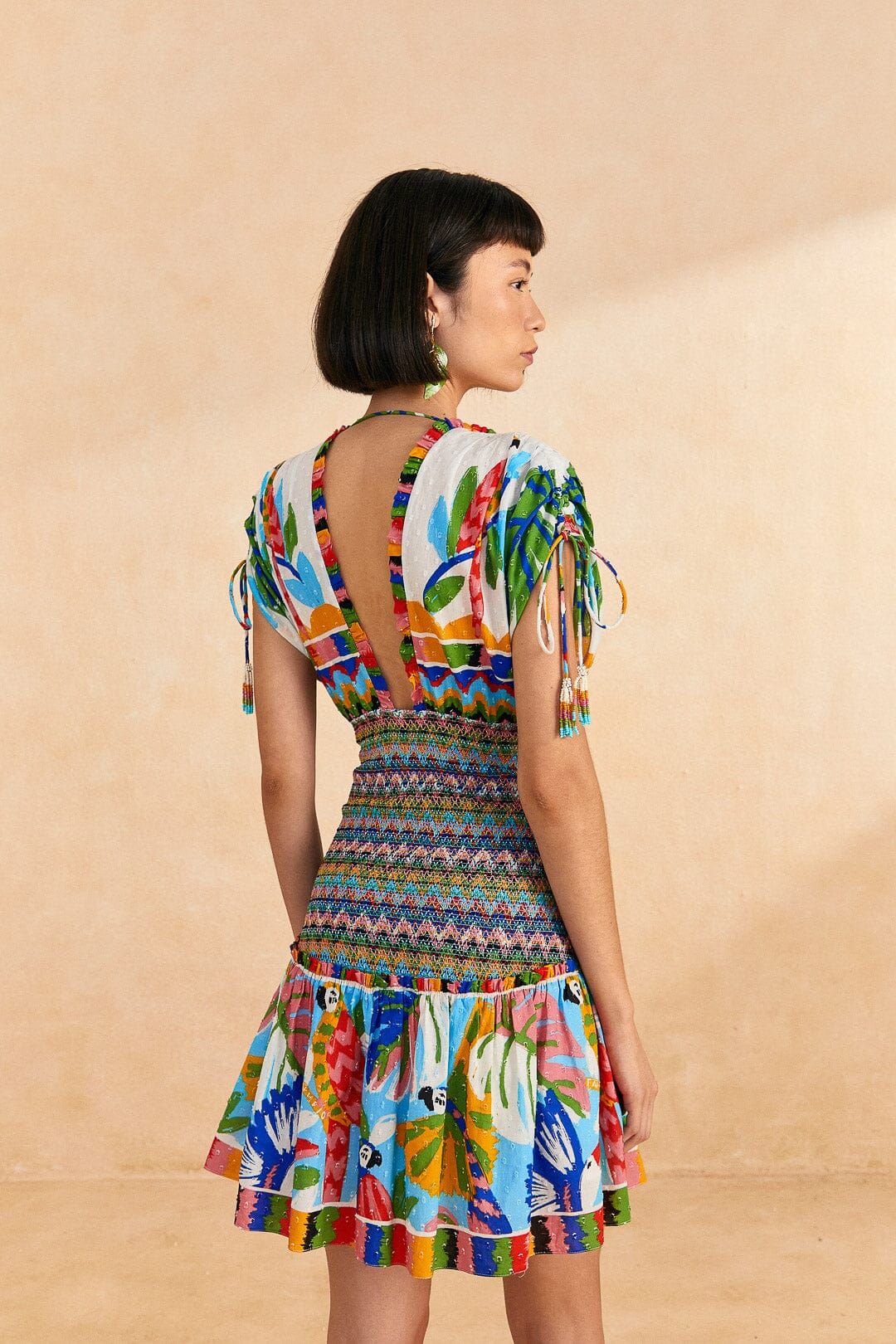 Colorful Forest V Neck Mini Dress sold by FARM Rio product image thumbnail 4