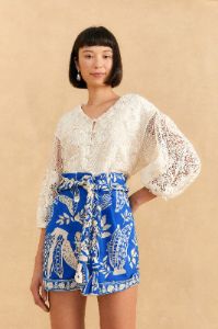 Blue Lace Banana Shorts sold by FARM Rio