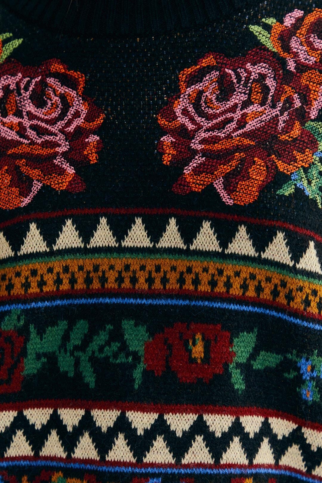 Black Flower Tapestry Embroidered Sweater sold by FARM Rio product image thumbnail 5