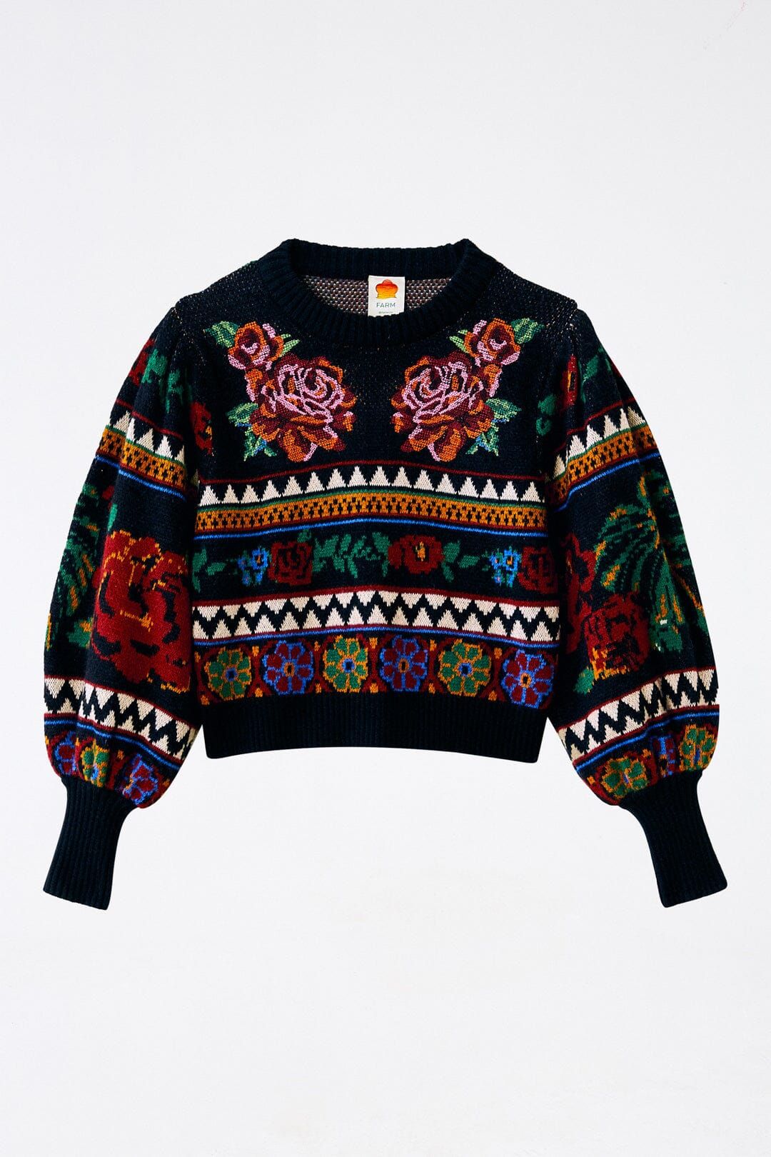 Black Flower Tapestry Embroidered Sweater sold by FARM Rio product image thumbnail 6