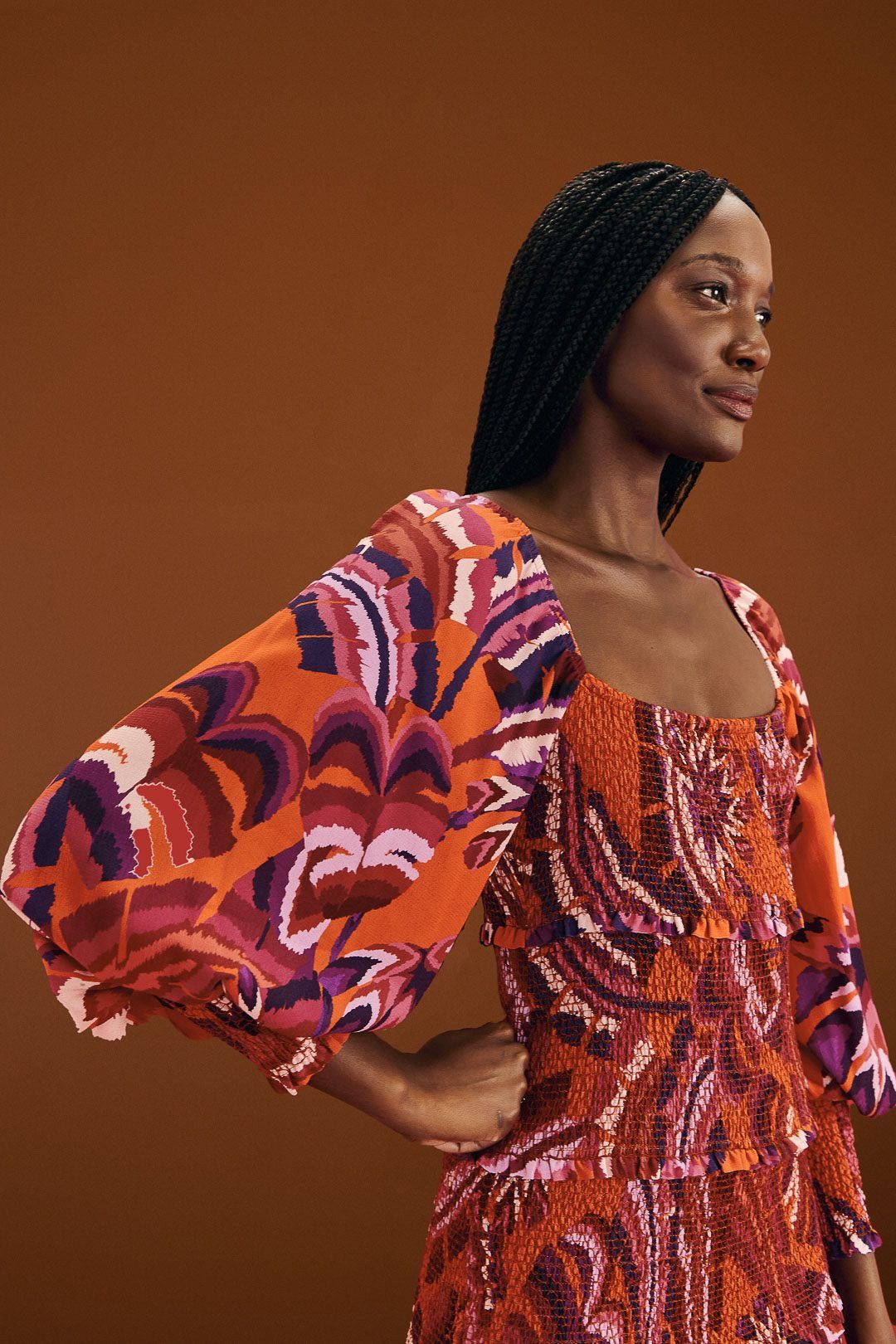 Orange Chevron Forest Maxi Dress sold by FARM Rio product image thumbnail 3