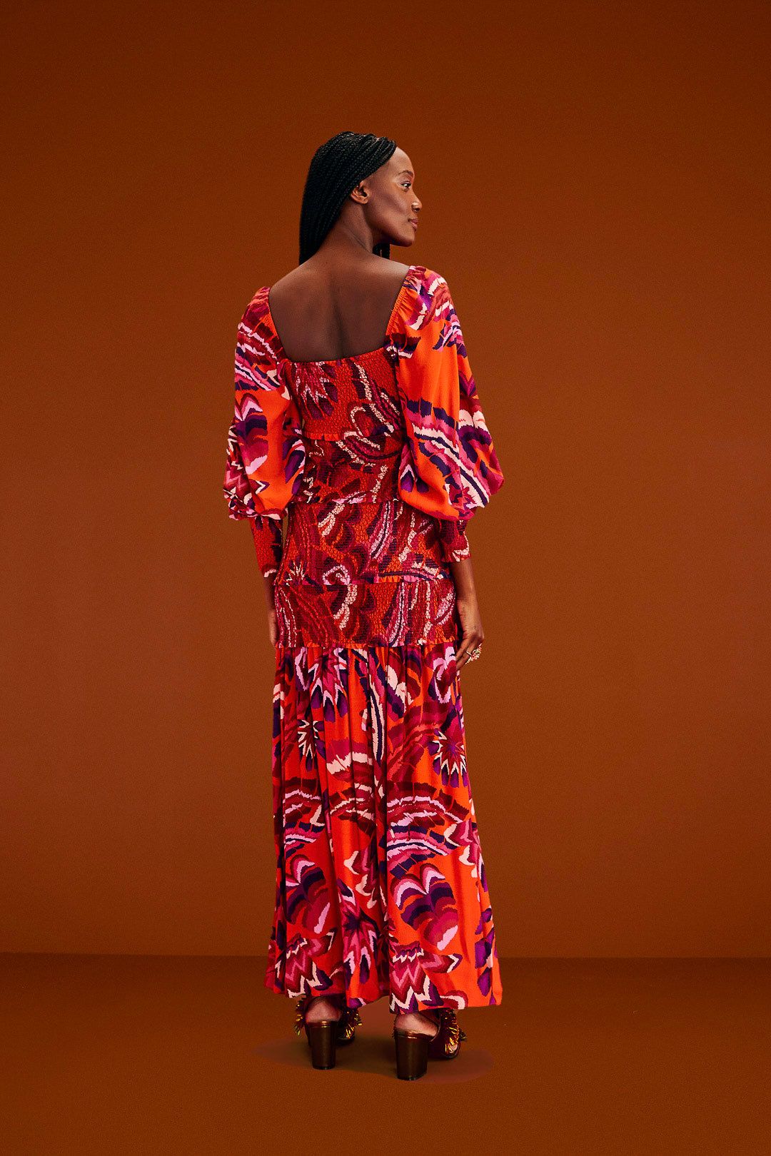 Orange Chevron Forest Maxi Dress sold by FARM Rio product image thumbnail 2
