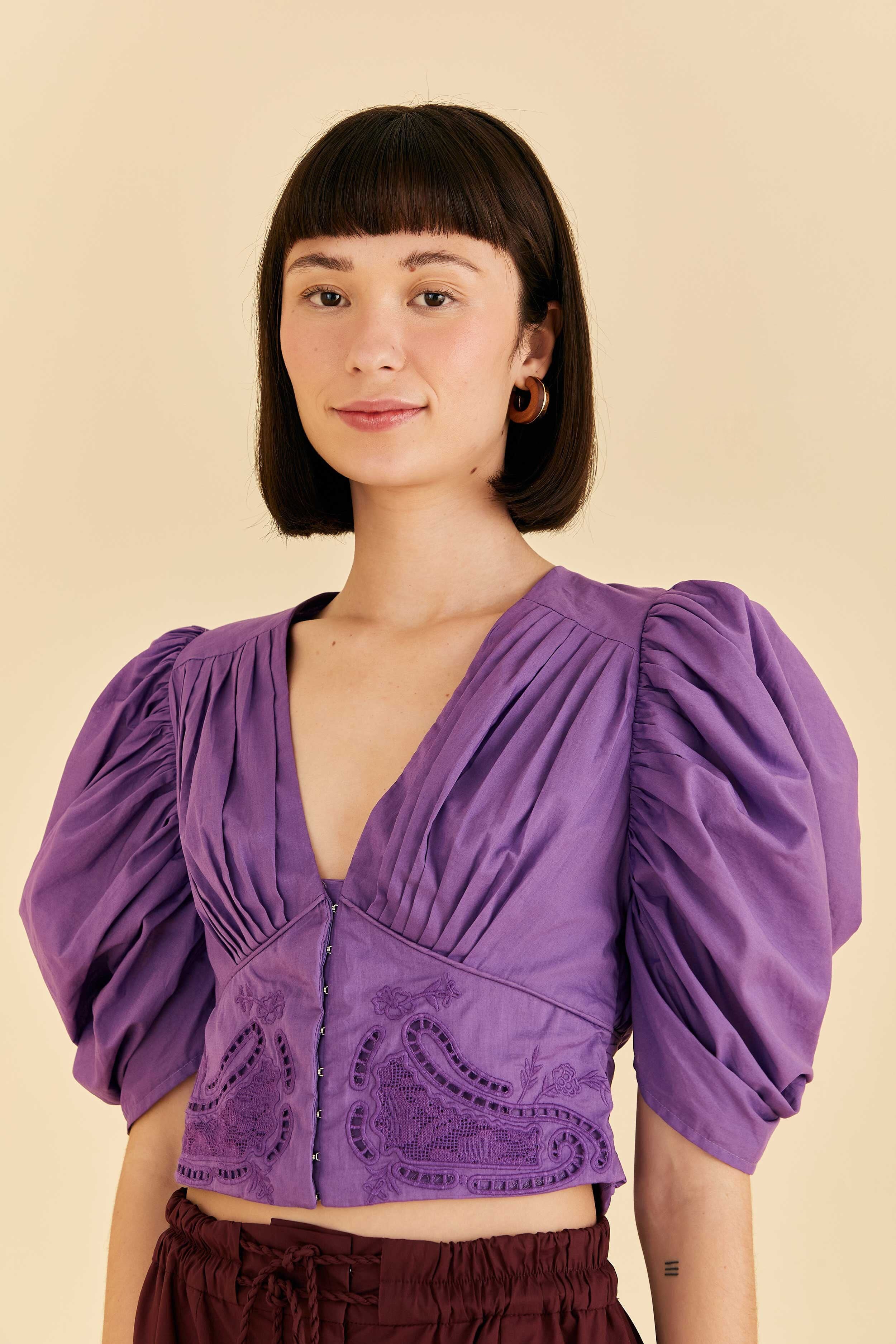 Purple Cropped Blouse sold by FARM Rio
