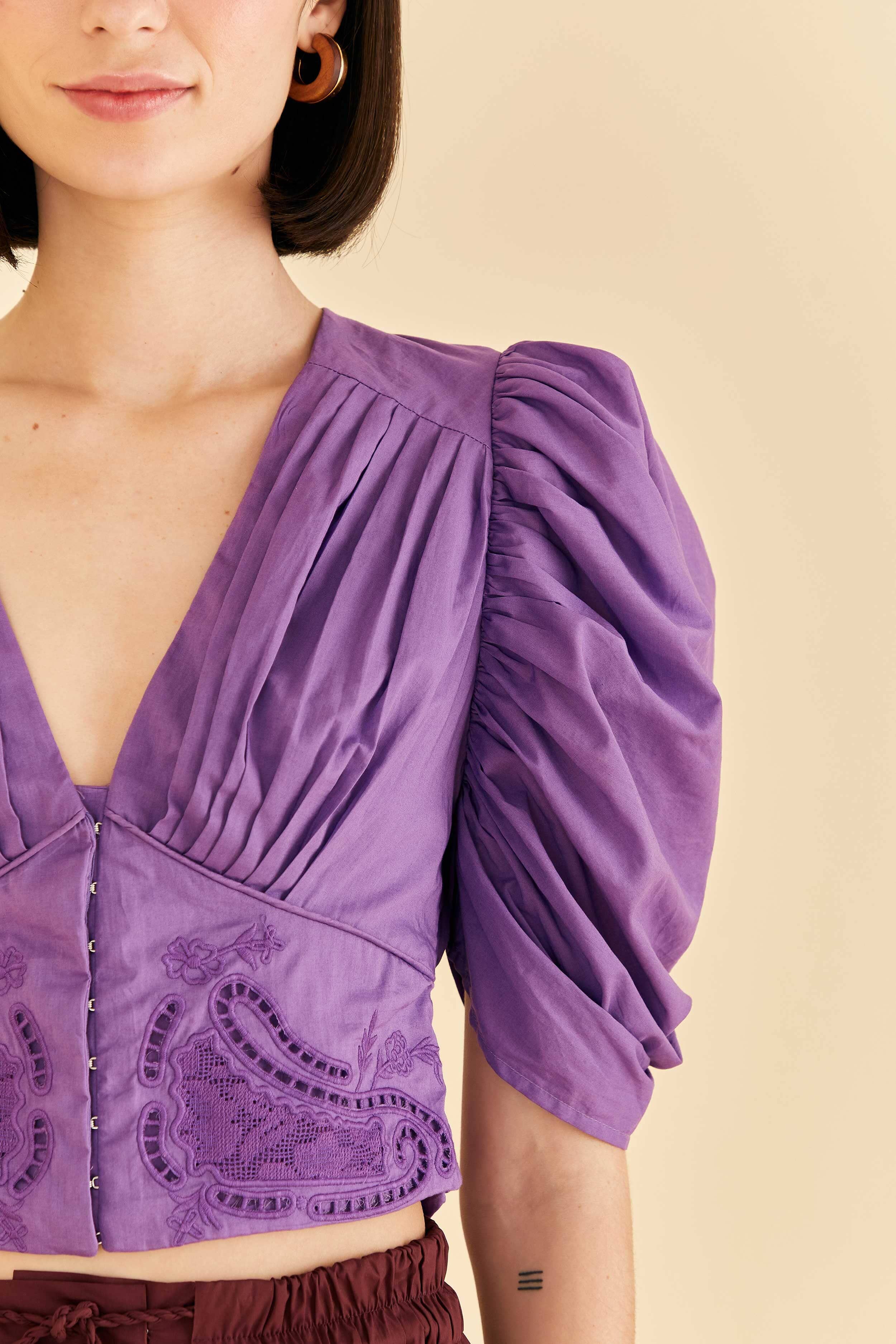 Purple Cropped Blouse sold by FARM Rio product image thumbnail 2