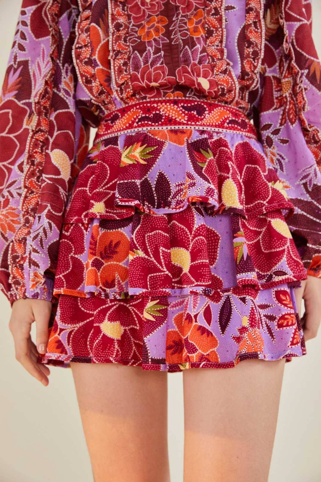 Sweet Floral Layered Mini Skirt sold by FARM Rio product image thumbnail 2