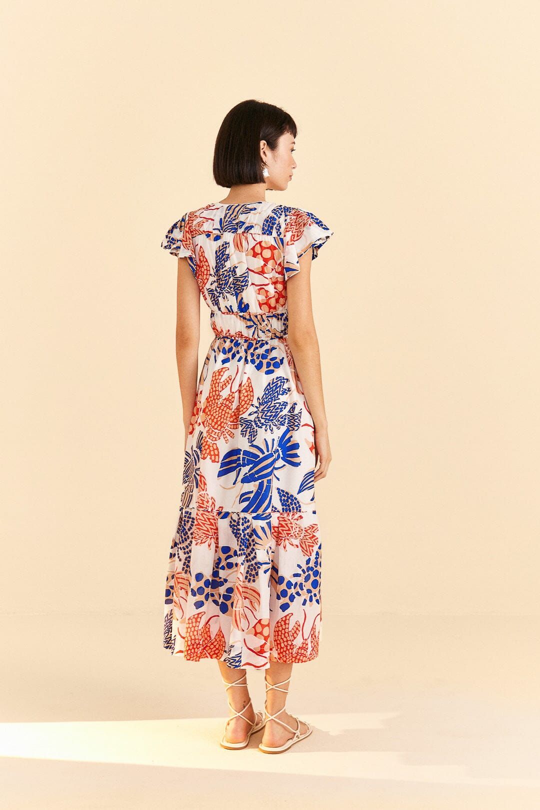 Off-White Mixed Lobsters Midi Dress sold by FARM Rio product image thumbnail 4