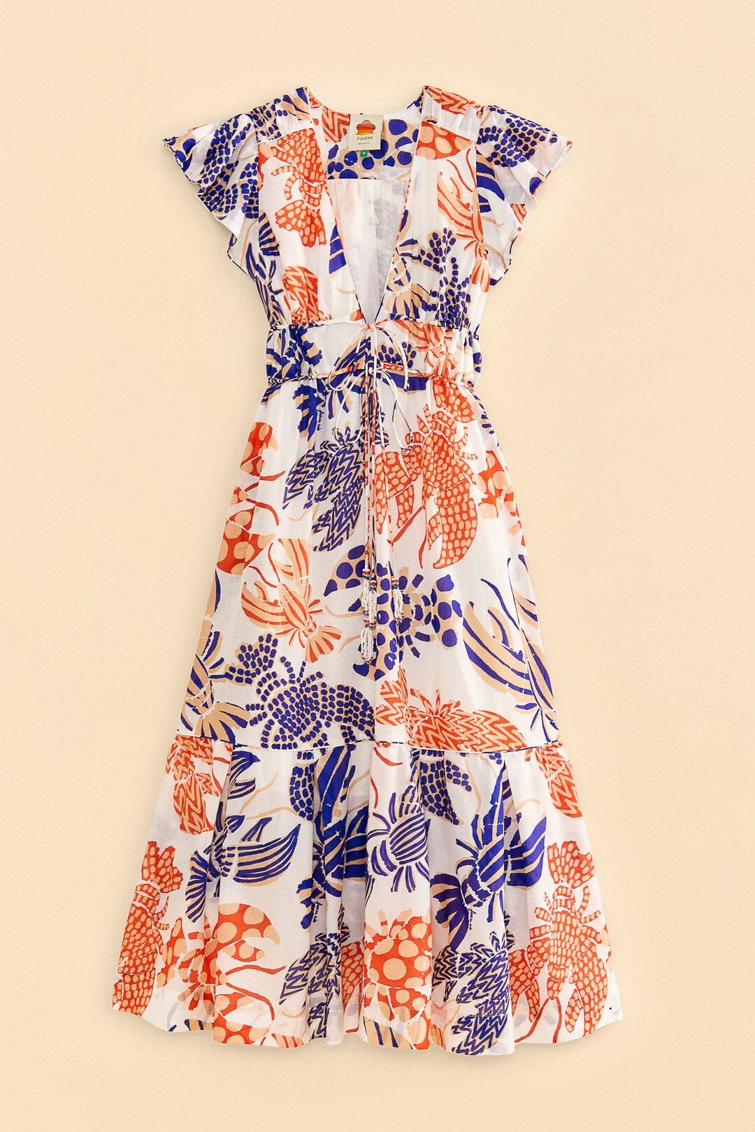 Off-White Mixed Lobsters Midi Dress sold by FARM Rio product image thumbnail 5