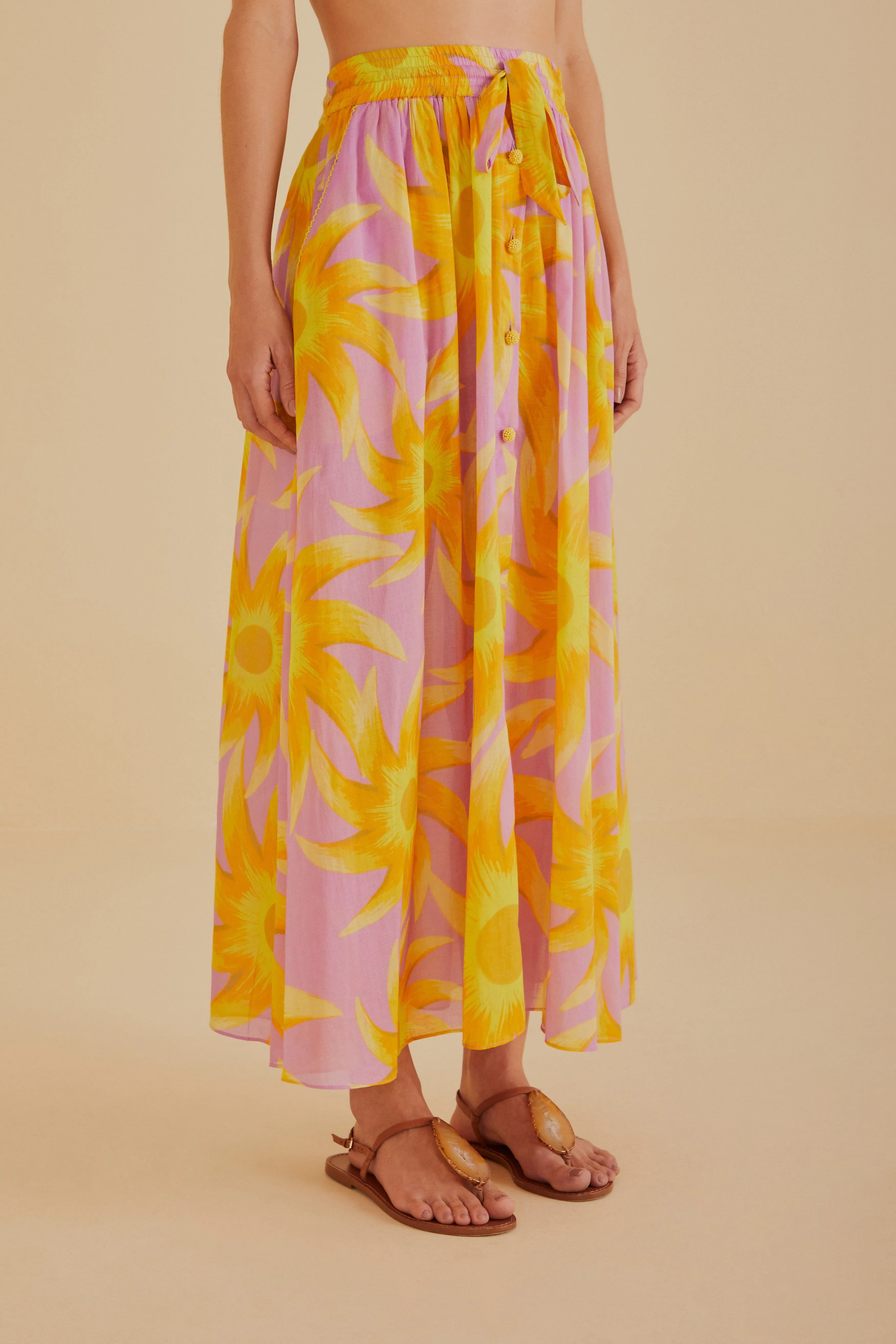 Light Pink Sunny Side Maxi Skirt sold by FARM Rio product image thumbnail 2