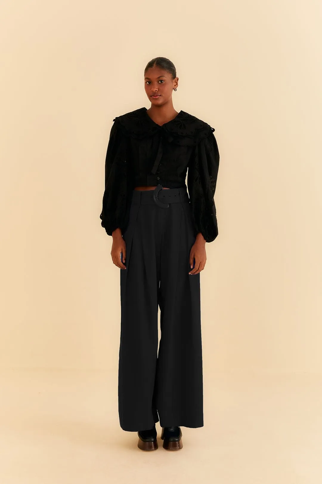 Black Tailored Pants sold by FARM Rio