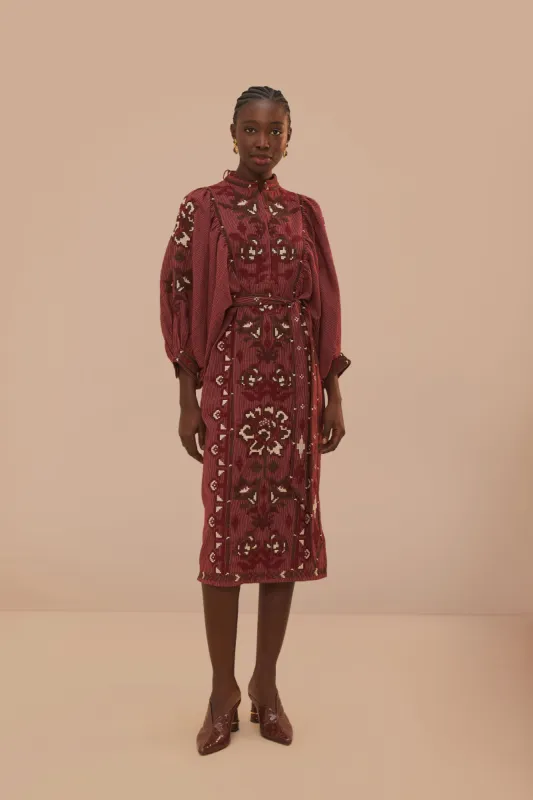 Toucans Scarf Cross Stitch Embroidered Midi Dress made by FARM Rio