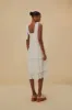 Off-White Embroidered Ruffle Midi Dress sold by FARM Rio