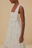 Off-White Embroidered Ruffle Midi Dress sold by FARM Rio