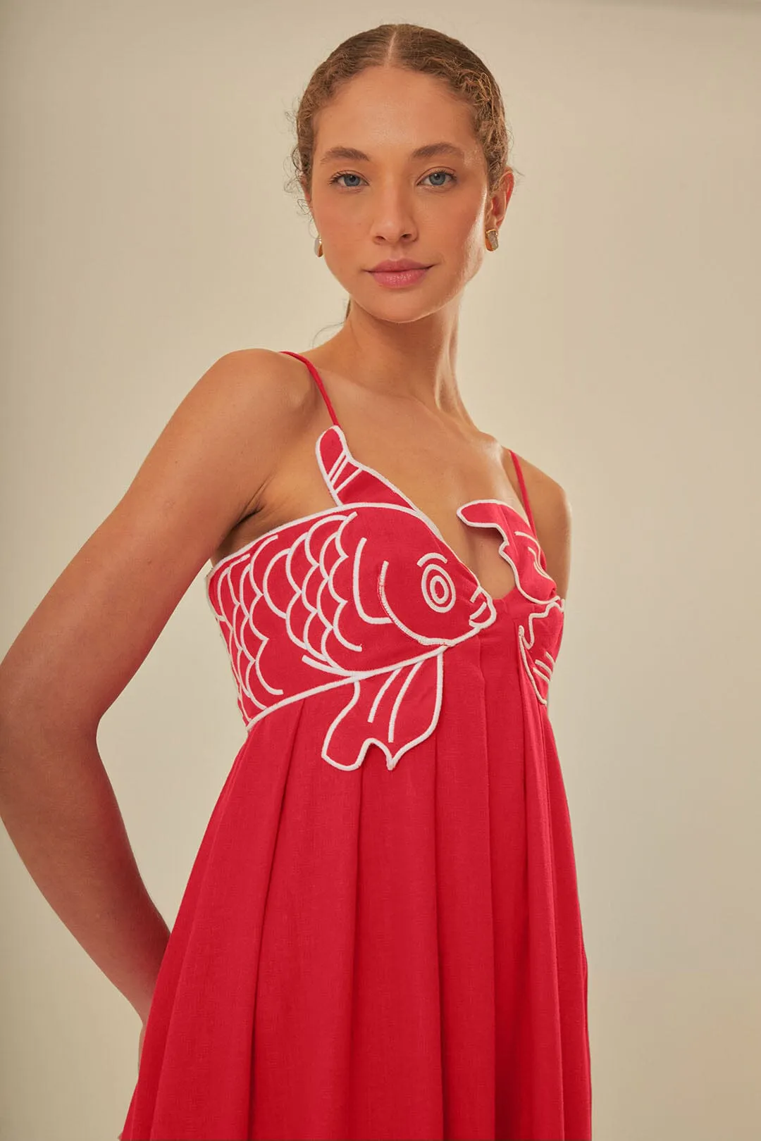 Red Fish Top Maxi Dress sold by FARM Rio product image thumbnail 2