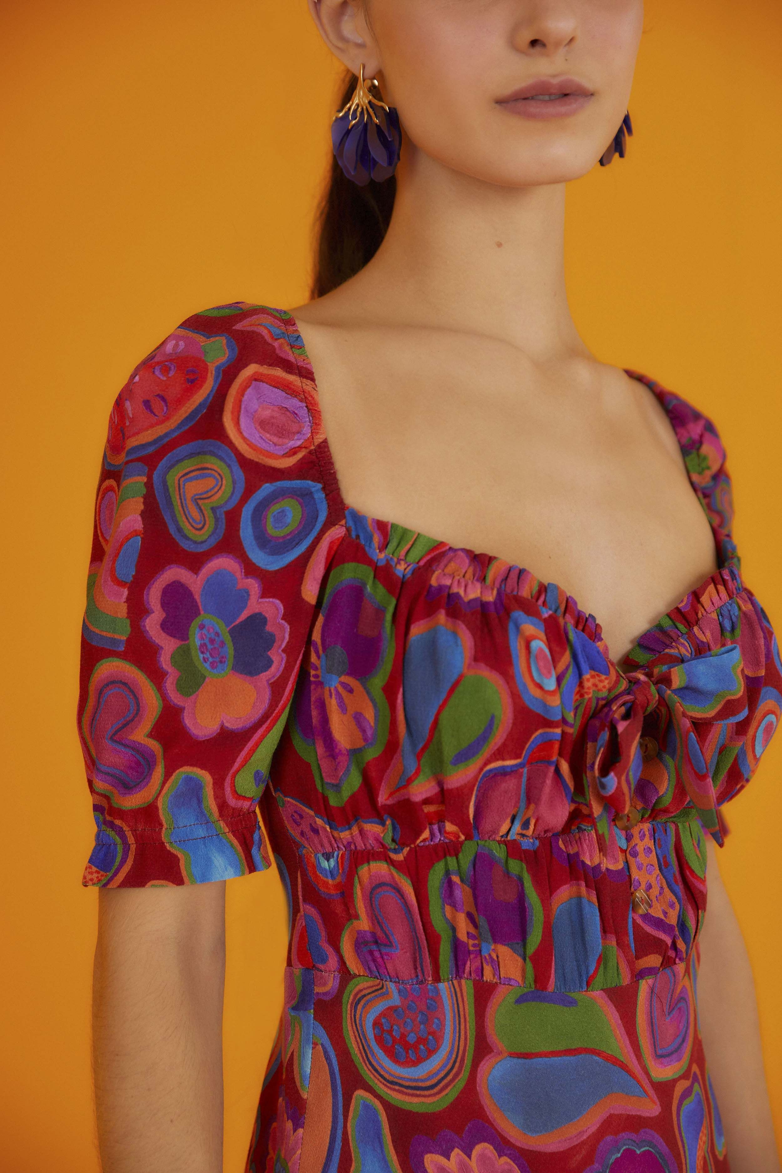 Red Lisa Midi Dress sold by FARM Rio product image thumbnail 3