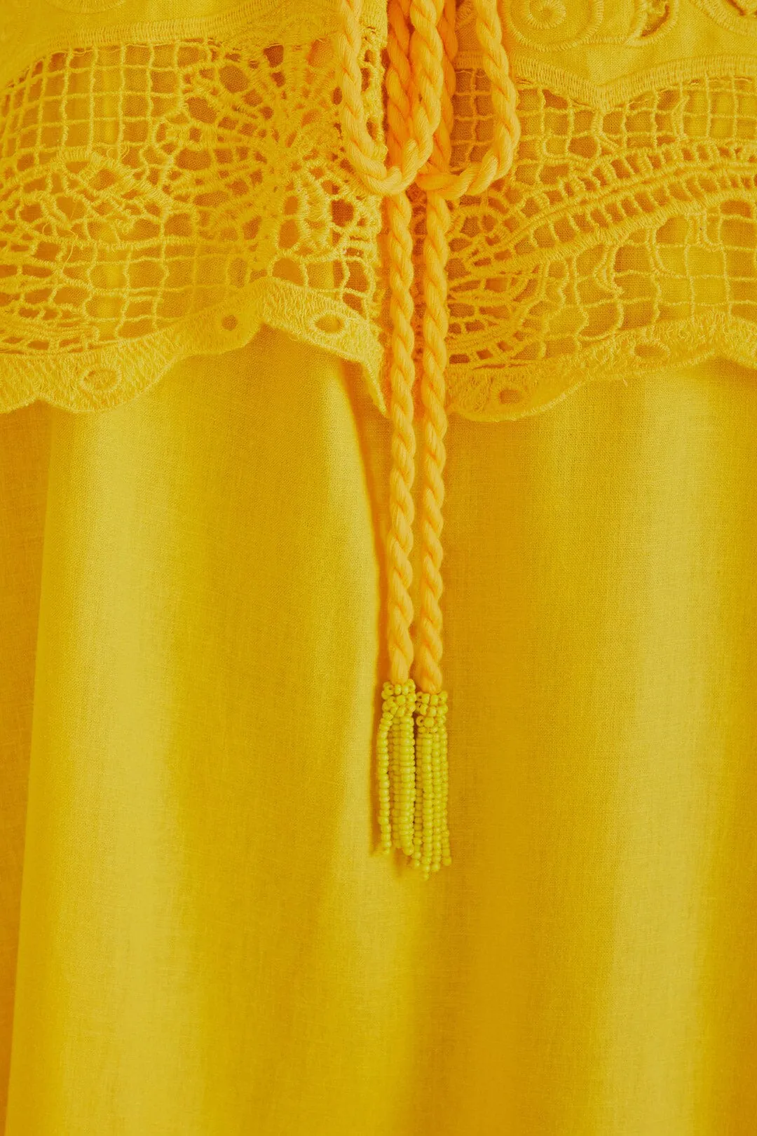 Yellow Embroidered Guipure Euroflax™ Premium Linen Mini Dress sold by FARM Rio product image thumbnail 5