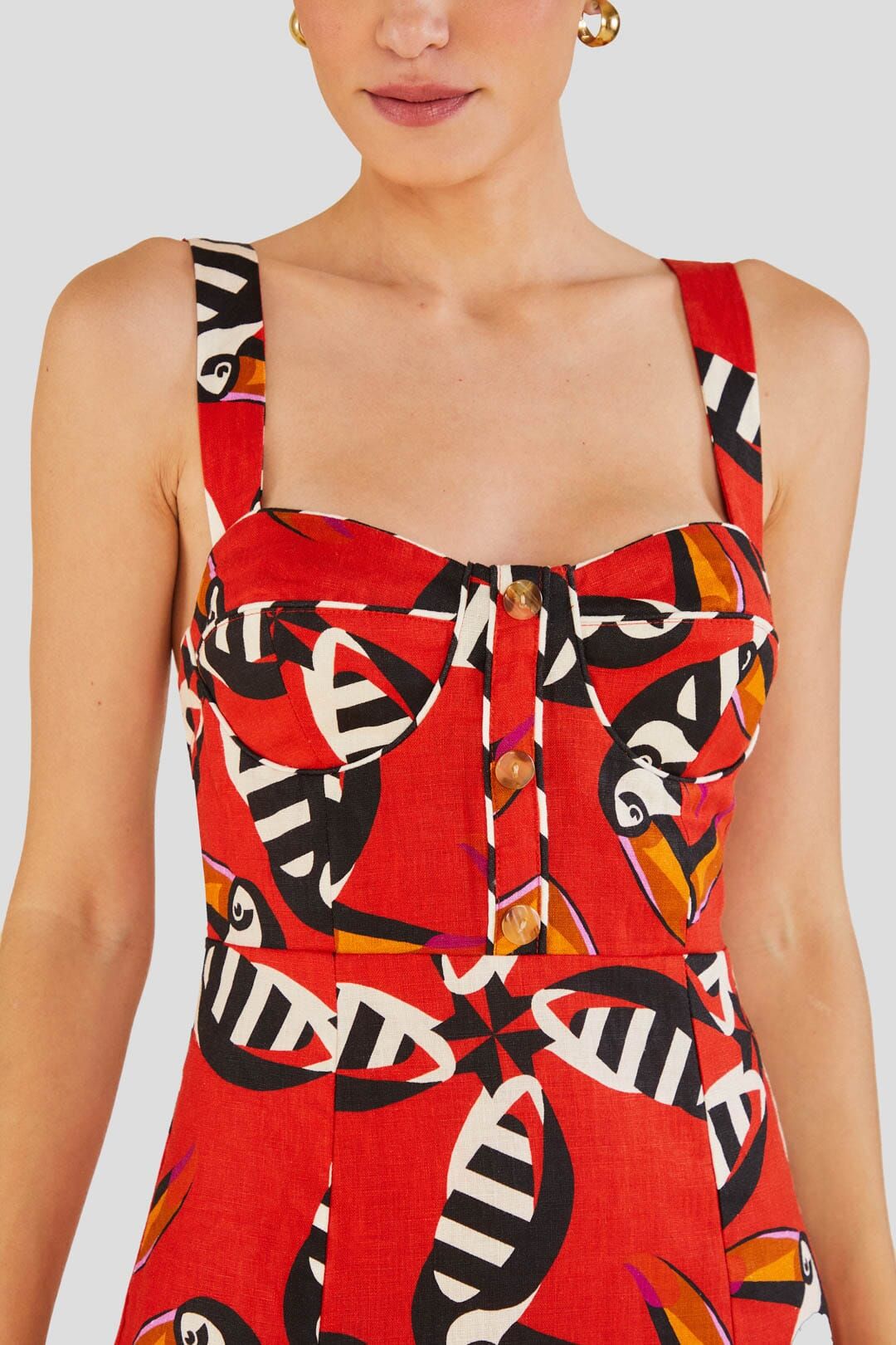 Toucan Twist Mini Dress sold by FARM Rio product image thumbnail 3