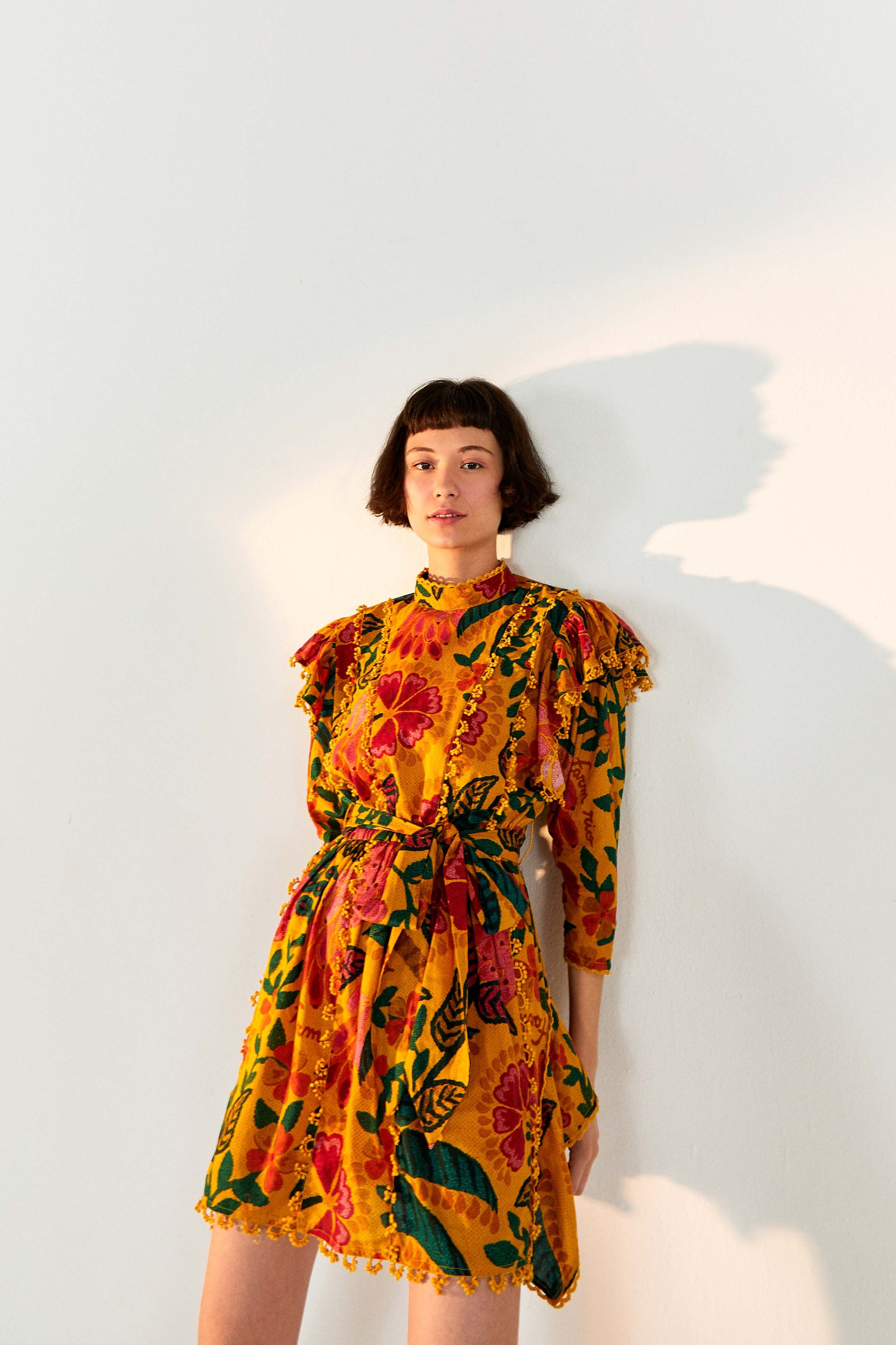 YELLOW FLOWERDOSCOPIC MINI DRESS sold by FARM Rio