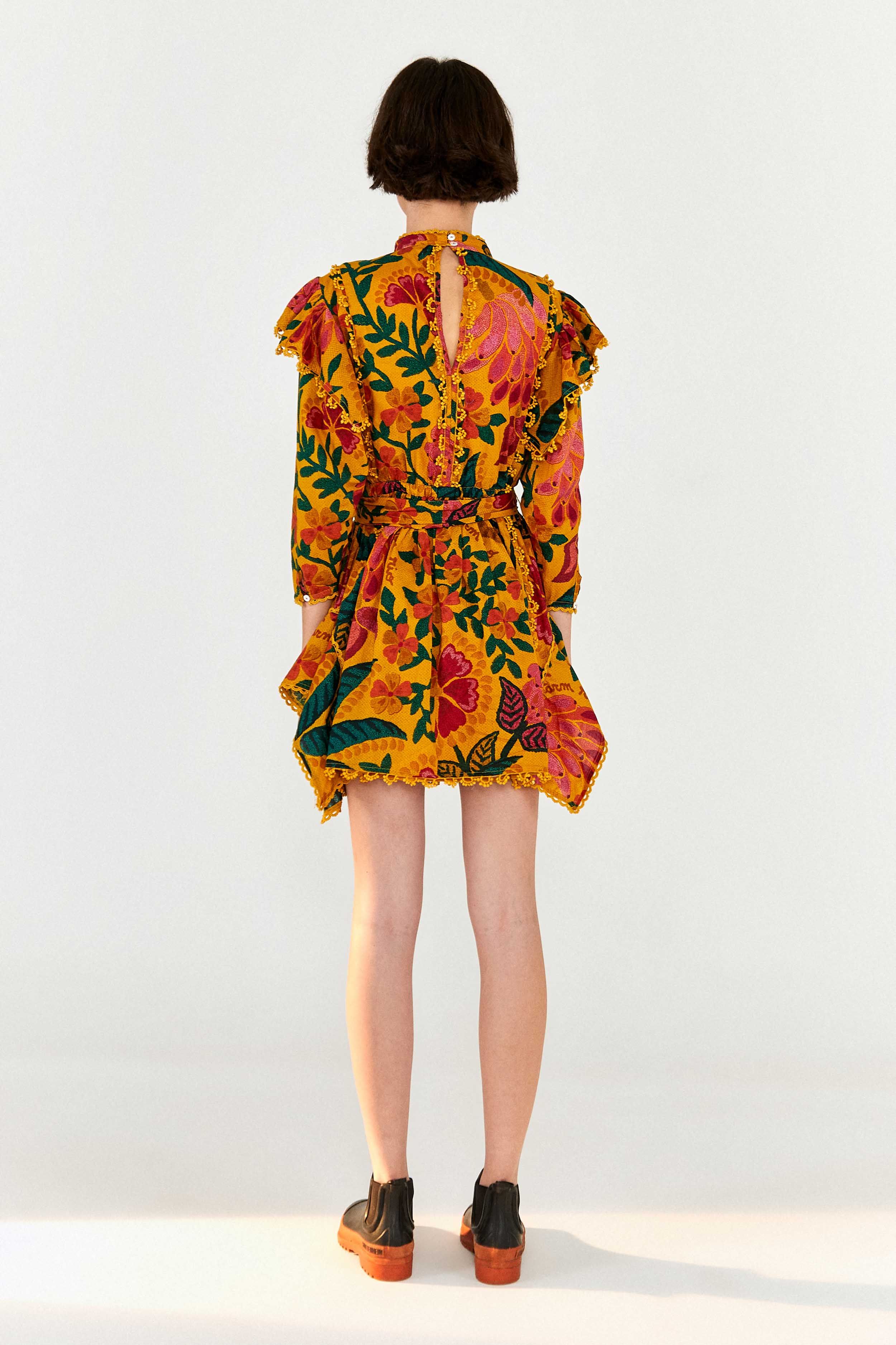 YELLOW FLOWERDOSCOPIC MINI DRESS sold by FARM Rio product image thumbnail 5