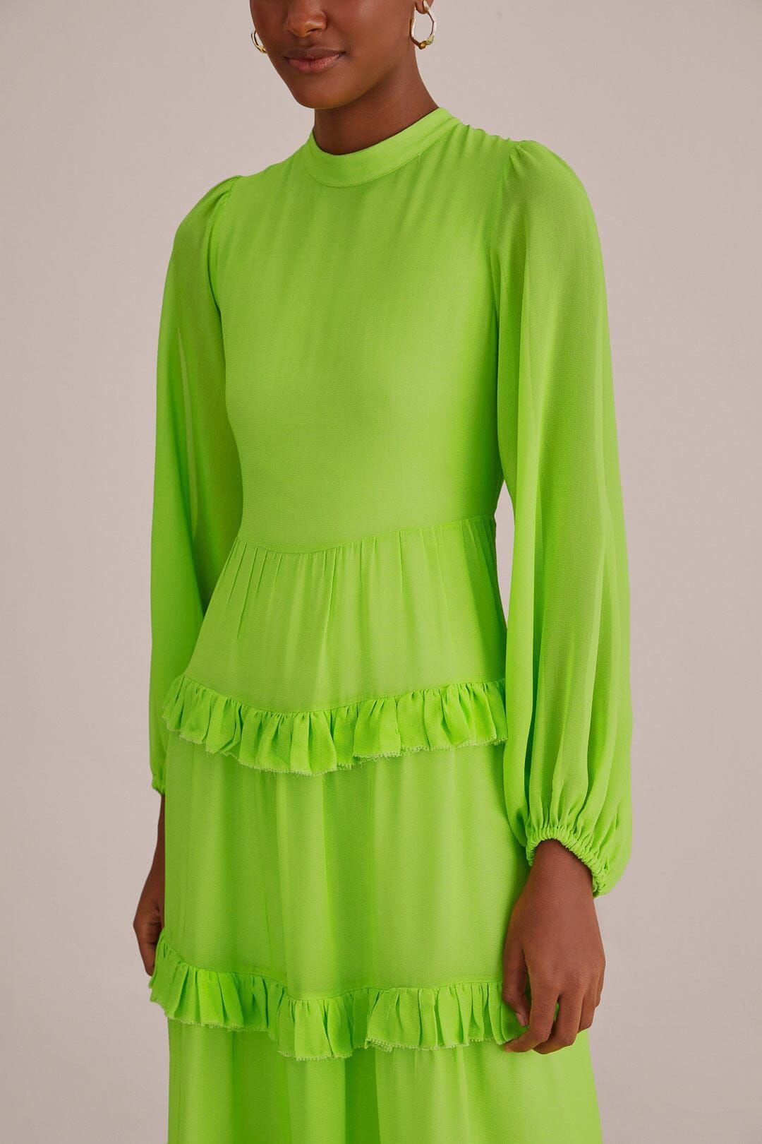 Neon Green Long Sleeve Maxi Dress sold by FARM Rio product image thumbnail 4