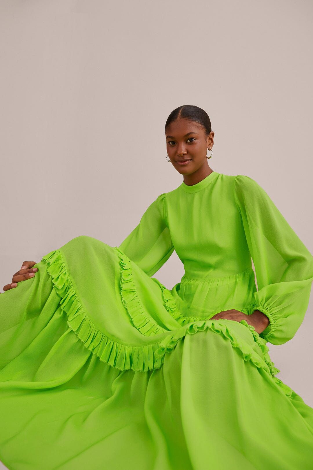 Neon Green Long Sleeve Maxi Dress sold by FARM Rio