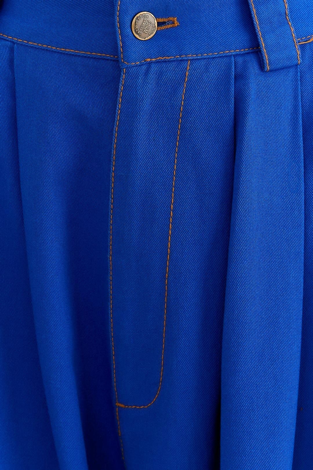 Blue Canvas Maxi Pleated Pants sold by FARM Rio product image thumbnail 5