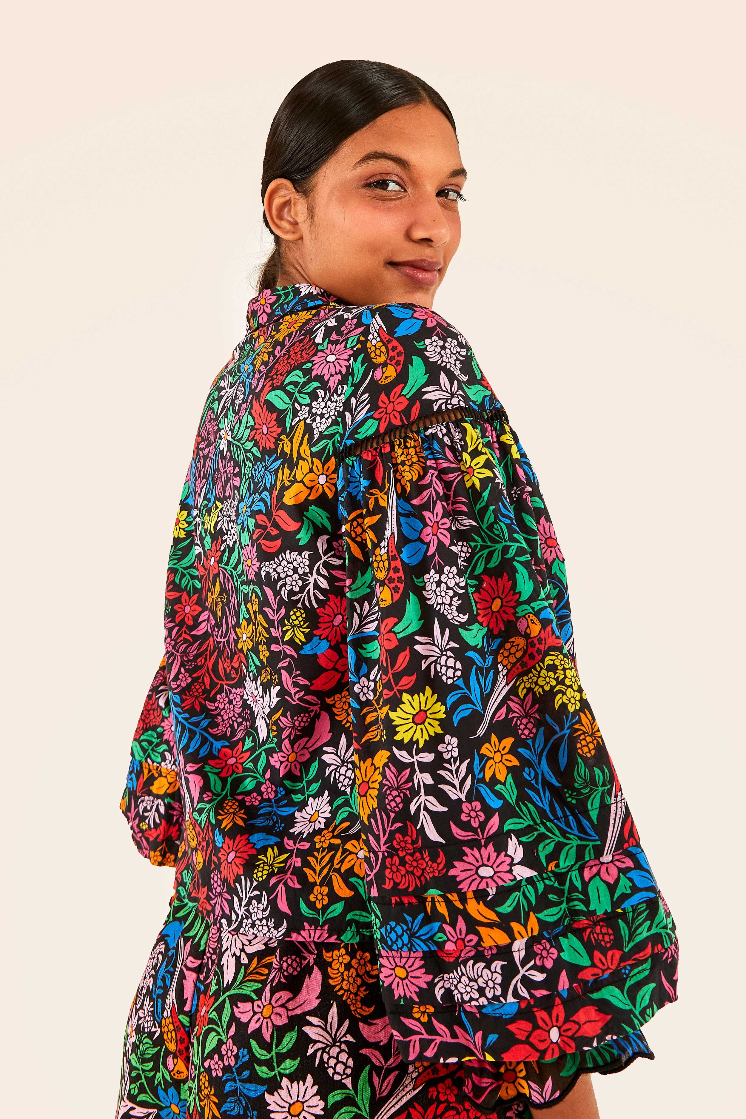 Tropical Garden Puff Sleeve Blouse sold by FARM Rio