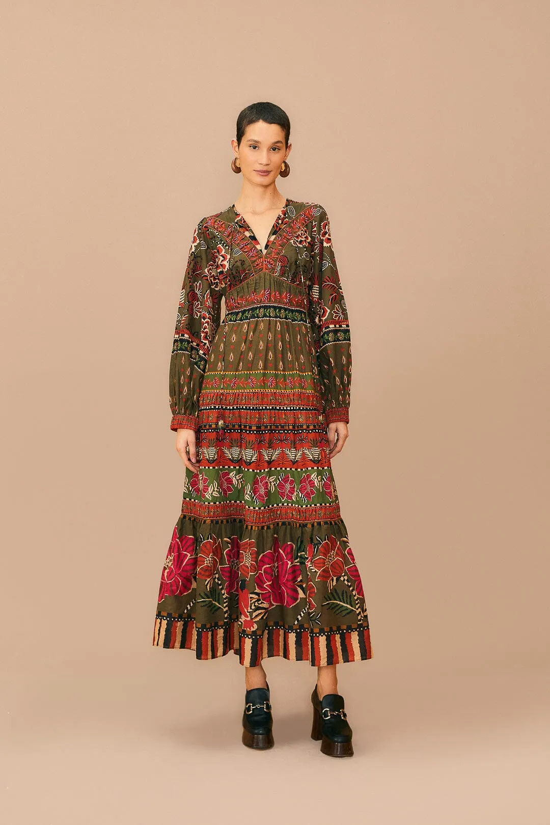 Multicolor Ainika Floral Garden Maxi Dress sold by FARM Rio