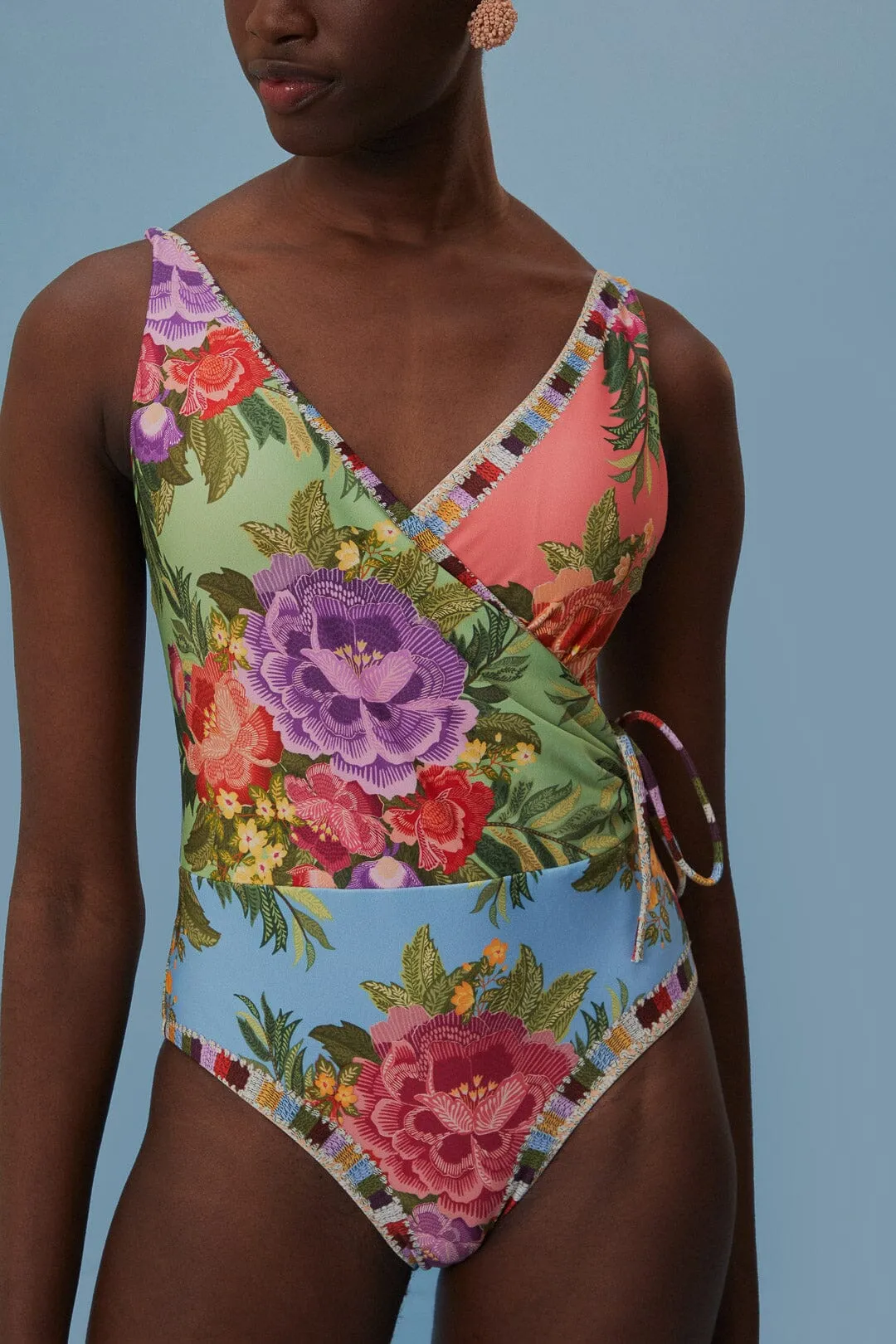 Flower Scarves One Piece Swimsuit sold by FARM Rio product image thumbnail 4