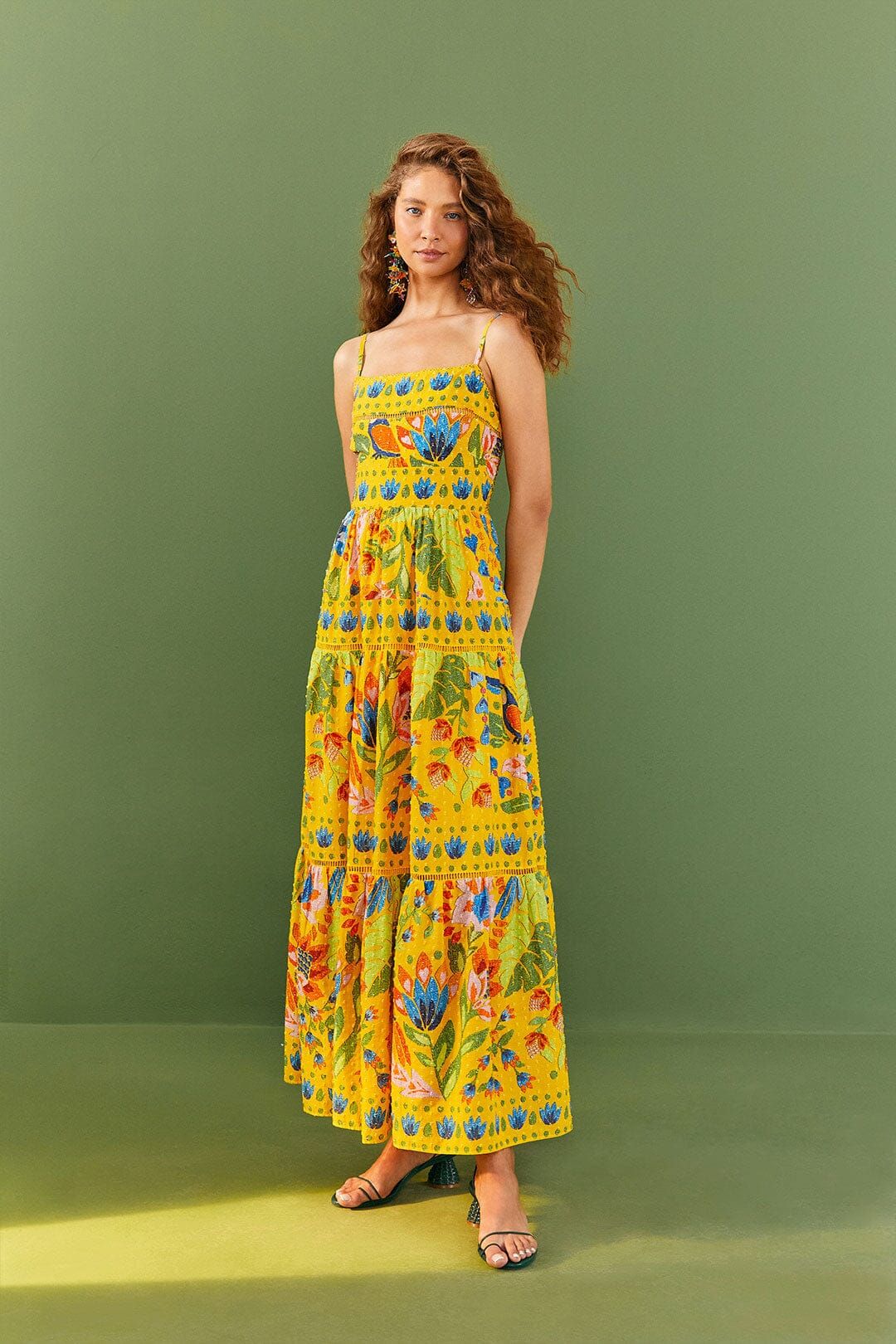 Yellow Summer Garden Sleeveless Maxi Dress sold by FARM Rio product image thumbnail 2