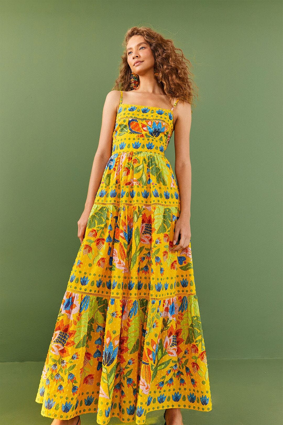 Yellow Summer Garden Sleeveless Maxi Dress sold by FARM Rio