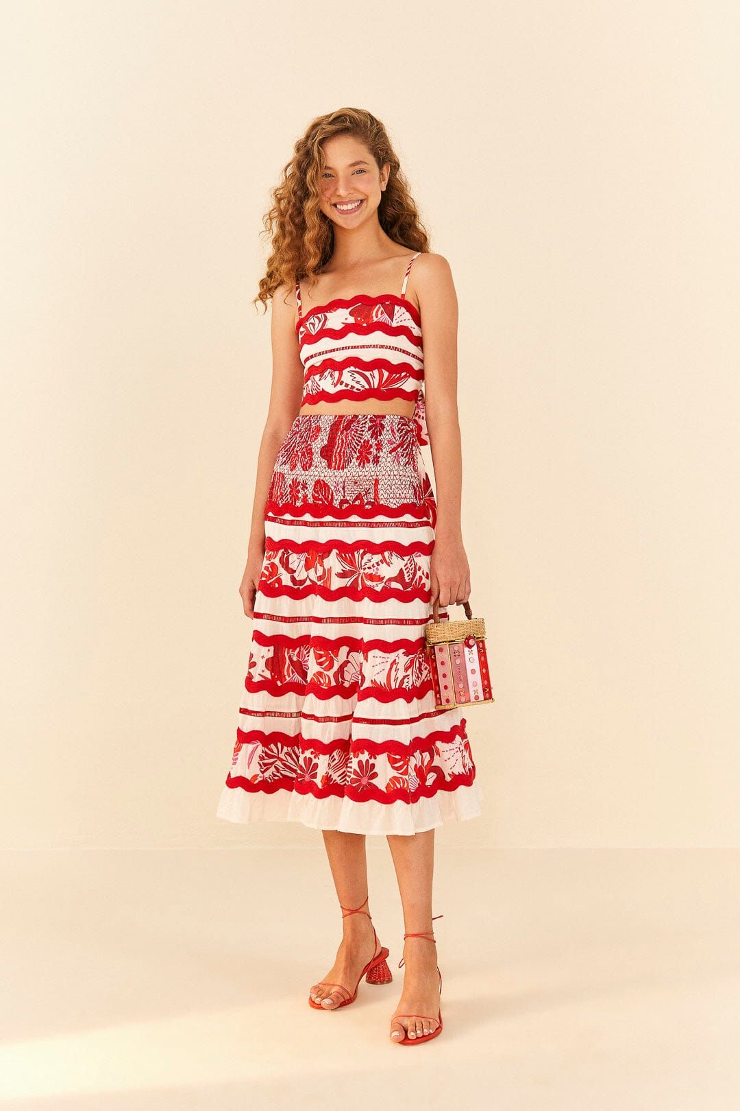 Off-White Rio Tiles Crop Top sold by FARM Rio product image thumbnail 2