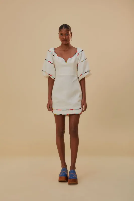 White Colorful Stripes Euroflax™ Mini Dress sold by FARM Rio