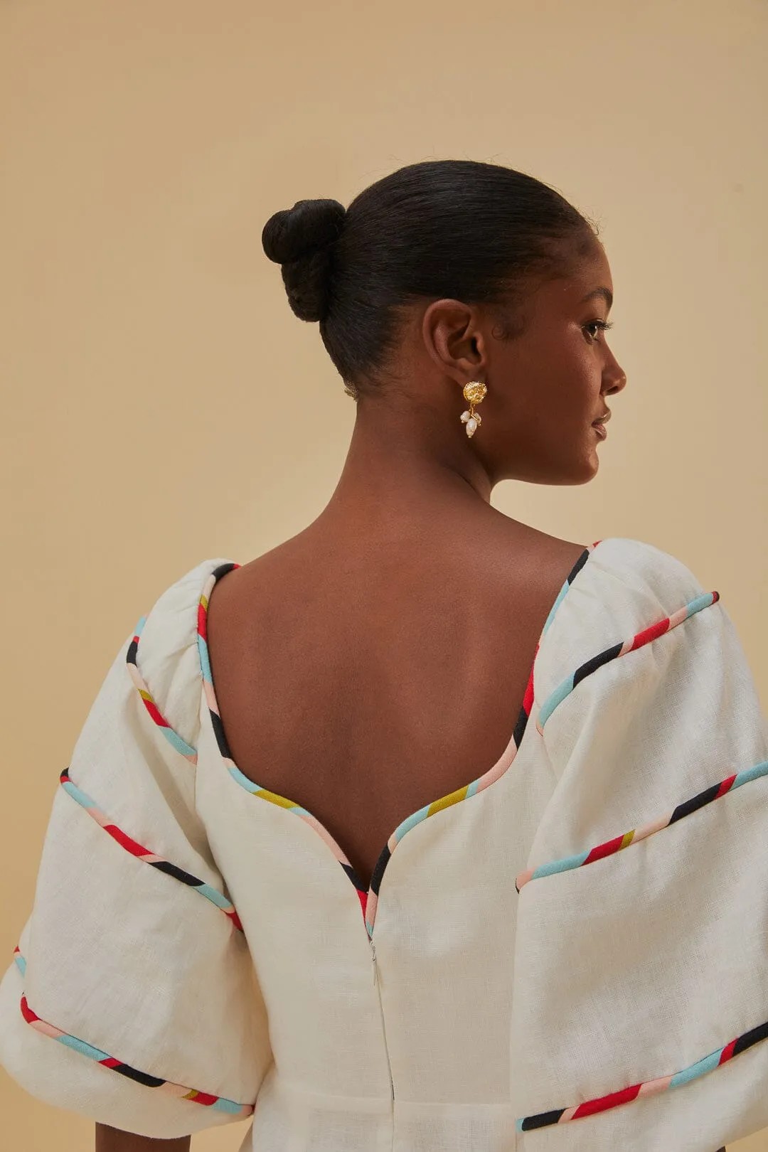 White Colorful Stripes Euroflax™ Mini Dress sold by FARM Rio product image thumbnail 5