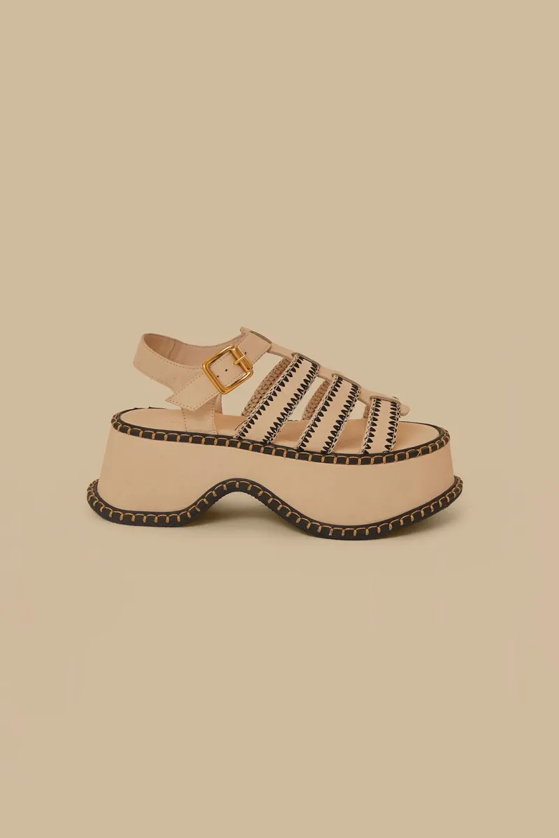 Off-White Artisanal Fisherman Platform Sandal | Parallel