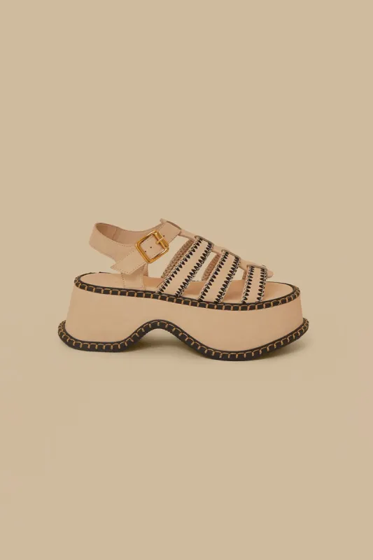 Off-White Artisanal Fisherman Platform Sandal sold by FARM Rio