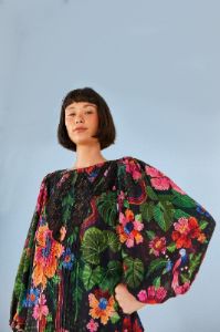 Black Blooming Garden Blouse sold by FARM Rio