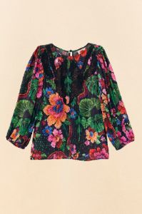 Black Blooming Garden Blouse sold by FARM Rio