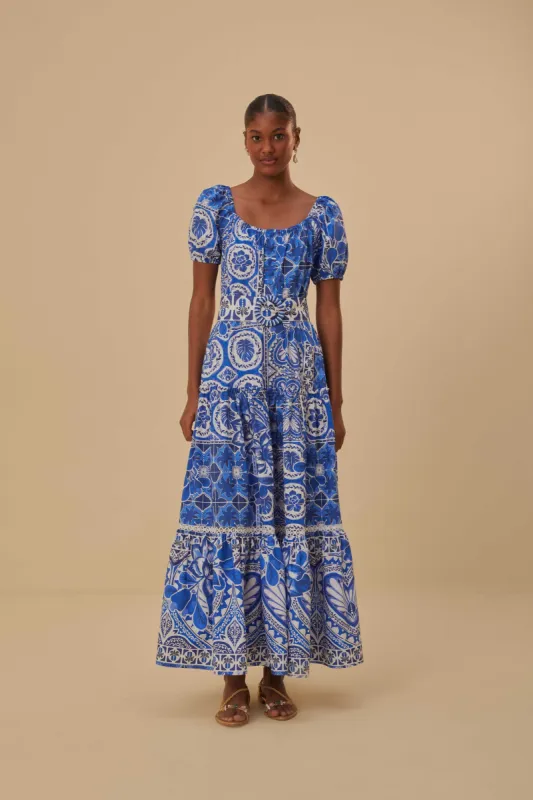 Blue Tile Dream Maxi Dress sold by FARM Rio