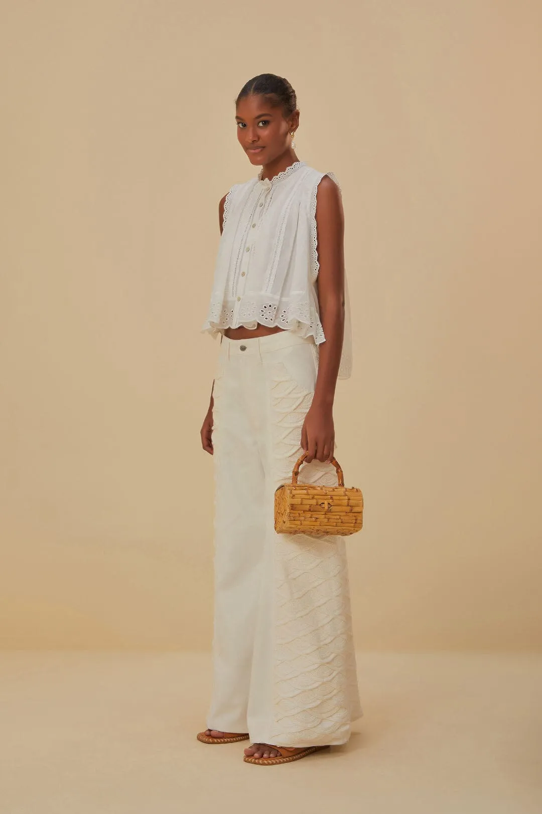 White Crochet Pants sold by FARM Rio