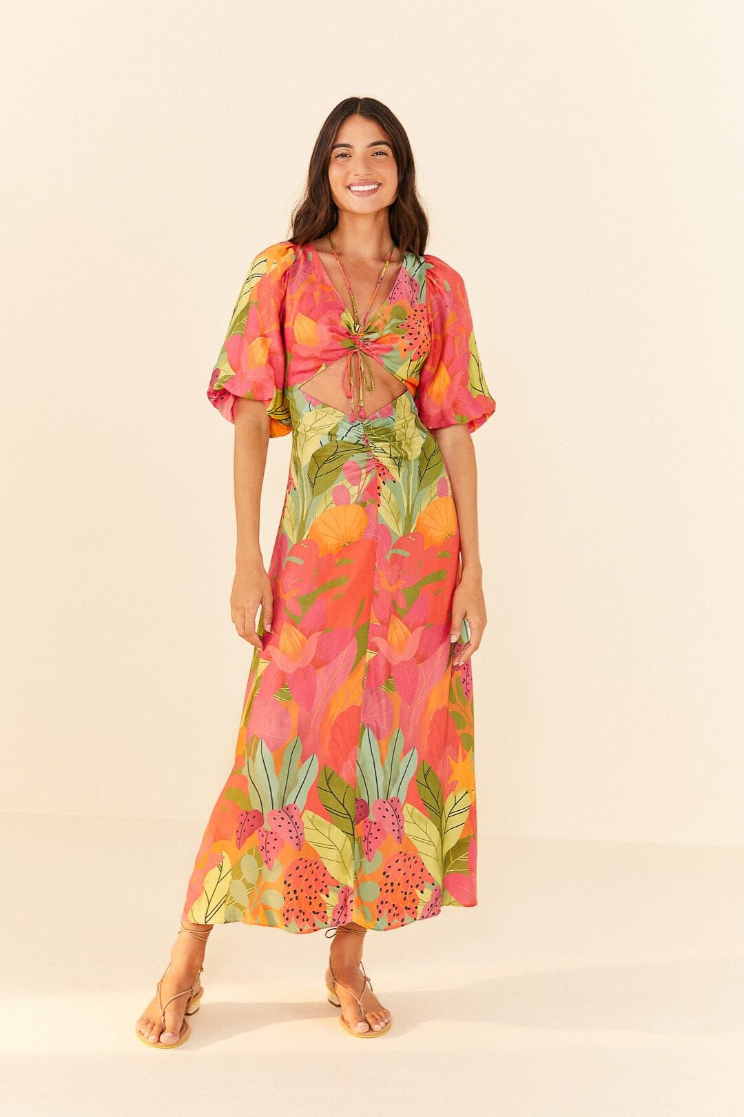 Sweet Forest Lenzing™ Ecovero™ Viscose Midi Dress sold by FARM Rio product image thumbnail 3