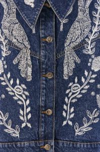 Jungle Flow Embroidered Denim Jacket sold by FARM Rio